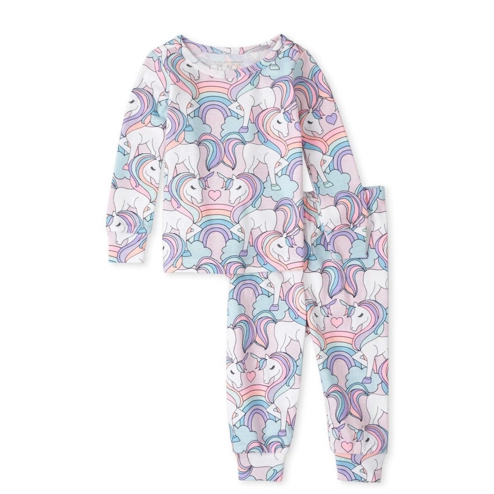 The Children’s Place Baby And Toddler Girls Unicorn Snug Fit Cotton Pajamas 3T